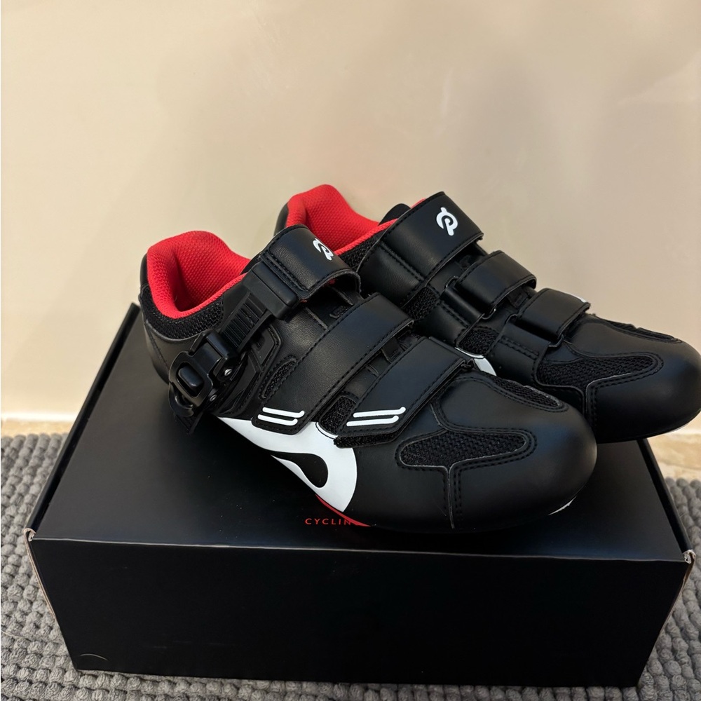 Peloton Black and Red Cycling Shoes